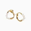 Aretes Broquel De Plata Forma Orgánica Y Perlas