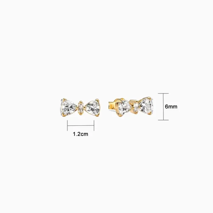 Aretes Broquel De Plata Lazo Dorado