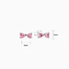 Aretes Broquel De Plata Lazo Rosa