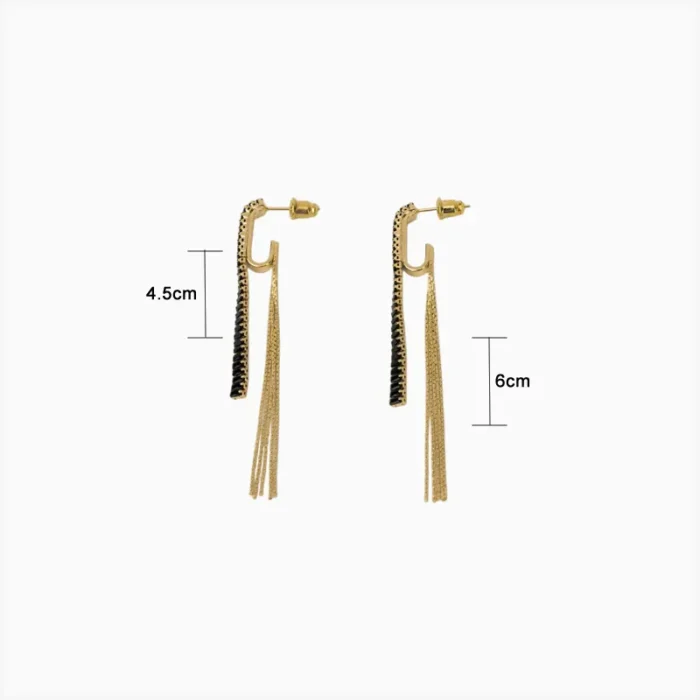 Aretes De Oro Cola De Ratón Negro