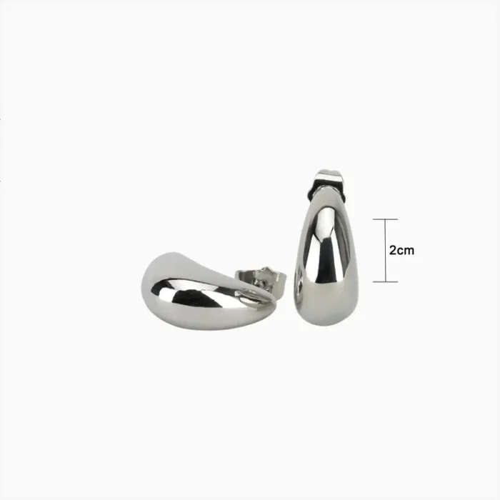 Aretes De Oro Gota Plateada