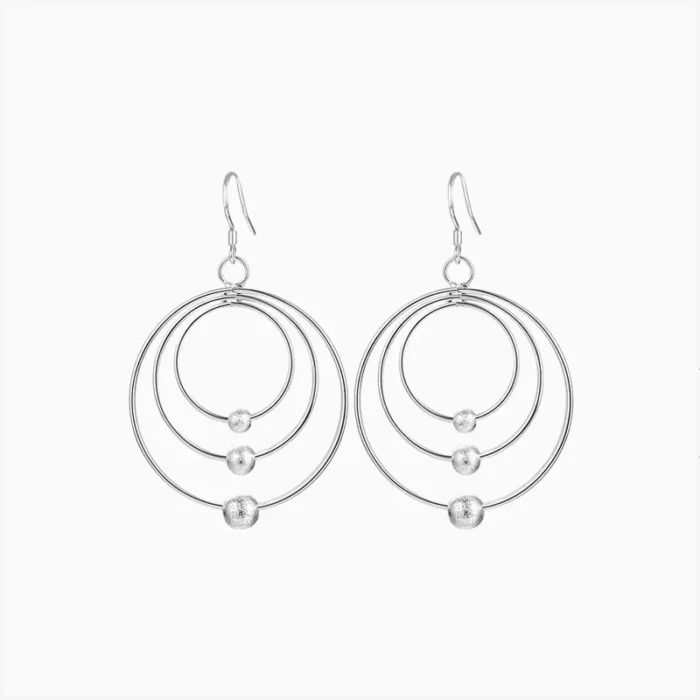 Aretes Largos De Plata Alineación Planetaria