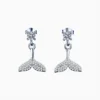 Aretes Broquel De Plata Cola De Sirena