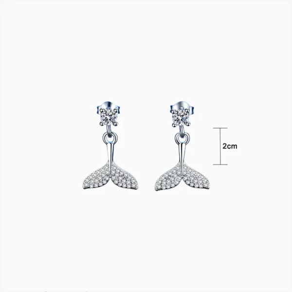 Aretes De Plata Cola De Sirena