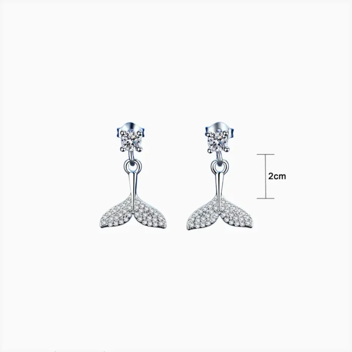 Aretes De Plata Cola De Sirena