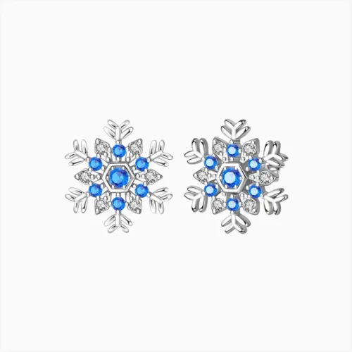 Aretes Broquel De Plata Copo De Nieve