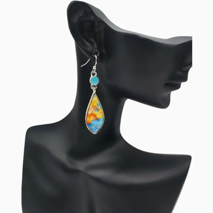 Aretes De Plata Retro Gota