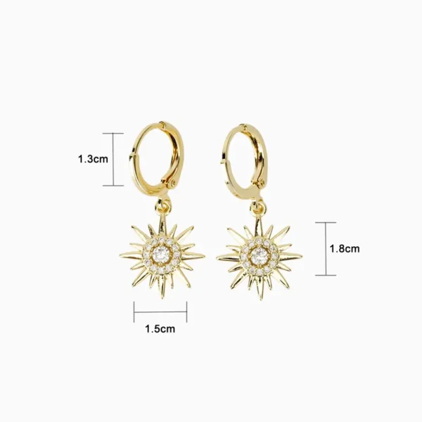 Aretes Huggies De Oro Sol Brillante