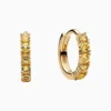 Aretes Huggies De Plata Abrazo Amarillo