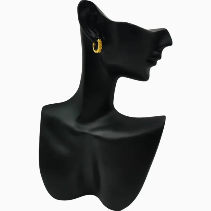 Aretes Huggies De Plata Abrazo Amarillo