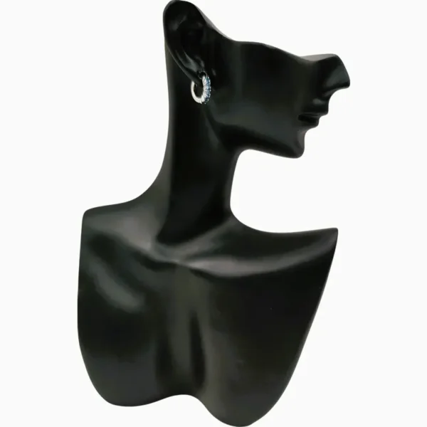 Aretes Huggies De Plata Abrazo Azul