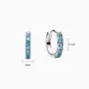 Aretes Huggies De Plata Abrazo Azul