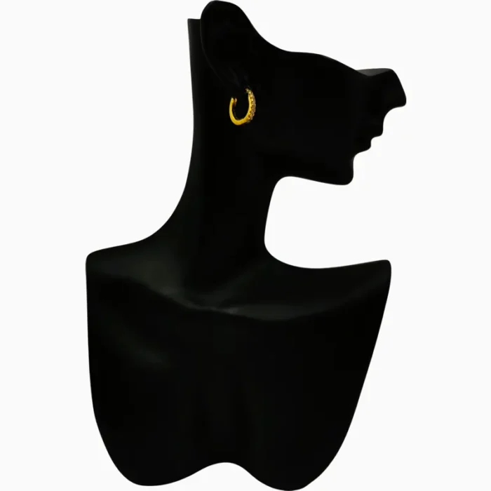 Aretes Huggies De Plata Abrazo Brillante Dorado