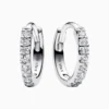 Aretes Huggies De Plata Abrazo Brillante Plata