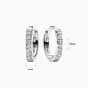 Aretes Huggies De Plata Abrazo Brillante Plata