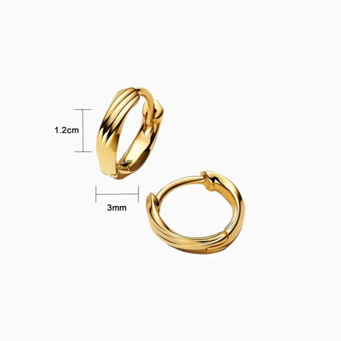 Aretes Huggies De Plata Abrazo Entrelazado