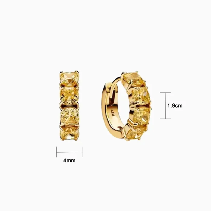 Aretes Huggies De Plata Aro Amarillo