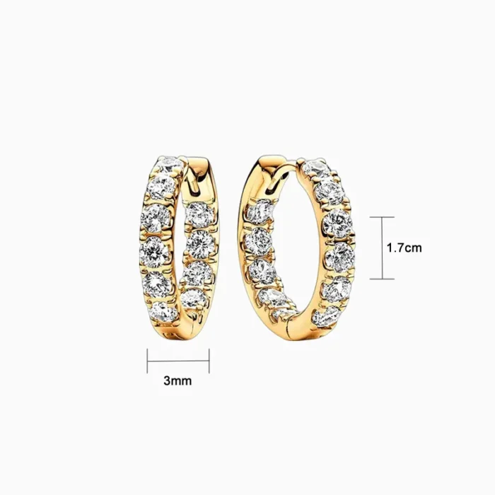 Aretes Huggies De Plata Aro Fila Brillante