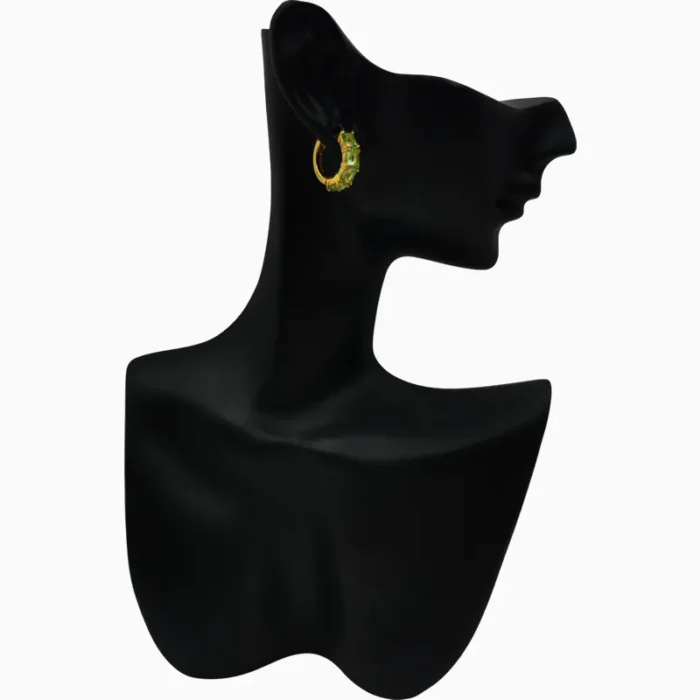Aretes Huggies De Plata Aro Verde