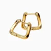 Aretes Huggies De Plata Triángulo Entrelazado