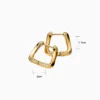 Aretes Huggies De Plata Triángulo Entrelazado
