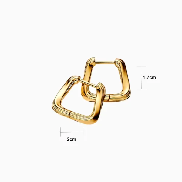 Aretes Huggies De Plata Triángulo Entrelazado