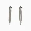 Aretes Largos De Acero Arco Cola De Ratón