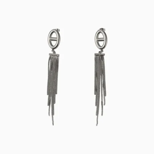 Aretes Largos De Acero Colgantes De Cubo