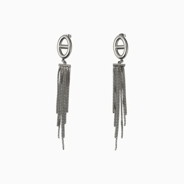 Aretes Largos De Acero Colgantes De Cubo