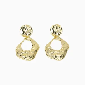 Aretes Largos De Oro Aro Derretido