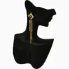 Aretes Largos De Oro Colgantes Brillantes