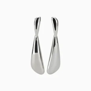 Aretes Largos De Oro Diseño Orgánico