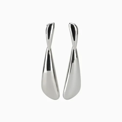 Aretes Largos De Oro Diseño Orgánico