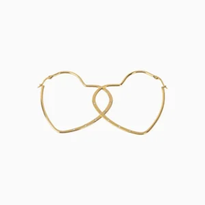 Arracadas De Acero Corazón Dorado