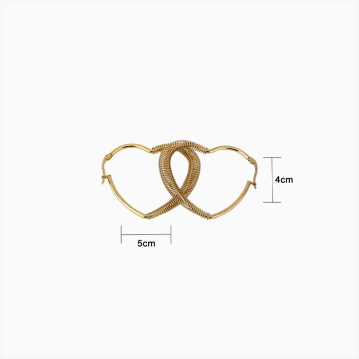Arracadas De Acero Corazón Espiral
