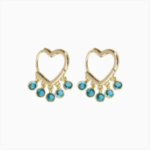 Arracadas De Oro Corazón Dorado