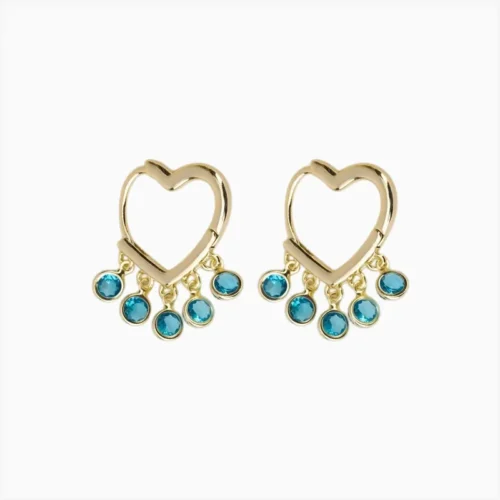 Arracadas De Oro Corazón Dorado