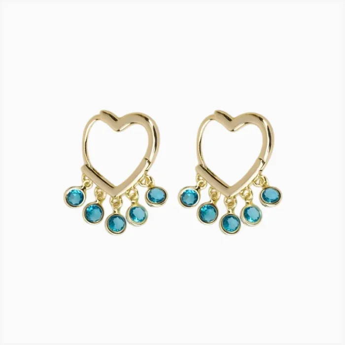 Arracadas De Oro Corazón Dorado