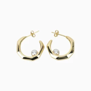 Arracadas De Oro Diseño Con Perla