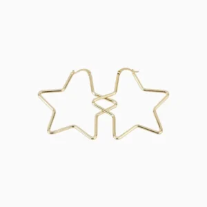 Arracadas De Oro Estrella 50mm