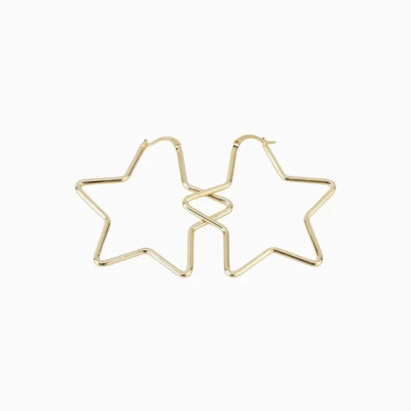 Arracadas De Oro Estrella 50mm