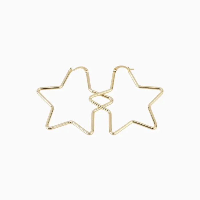 Arracadas De Oro Estrella 50mm