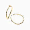 Arracadas De Plata Aro Abierto Dorado 40mm