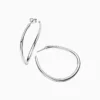 Arracadas De Plata Aro Abierto Plata 40mm