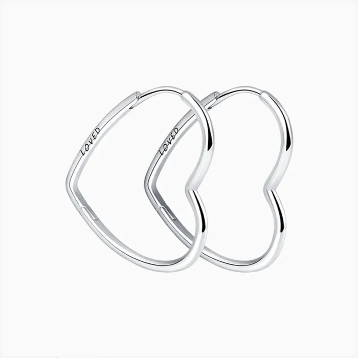 Arracadas De Plata Corazón Loved