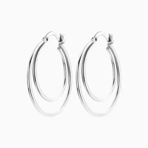 Arracadas De Plata Doble Banda