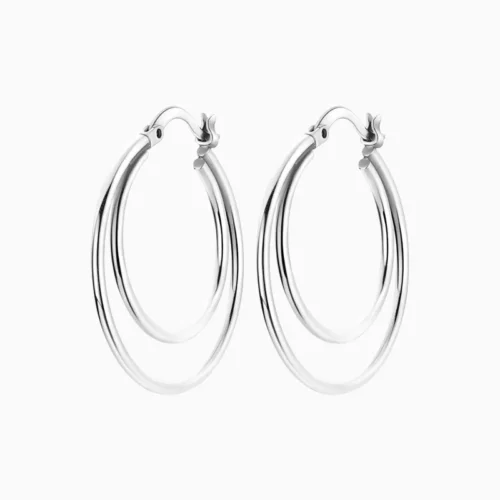 Arracadas De Plata Doble Banda