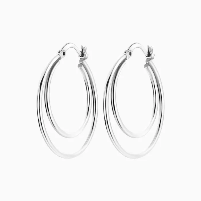 Arracadas De Plata Doble Banda