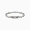 Brazalete De Acero Piedras Rosas