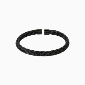 Brazalete De Acero Trenzado Negro